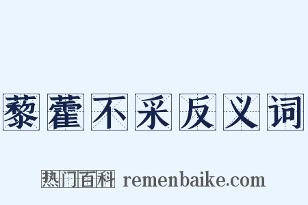 藜藿不采反义词是什么意思的图片